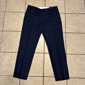 Joseph Abboud Custom Made 100% Wool Navy Dress Pants 36R 36x30